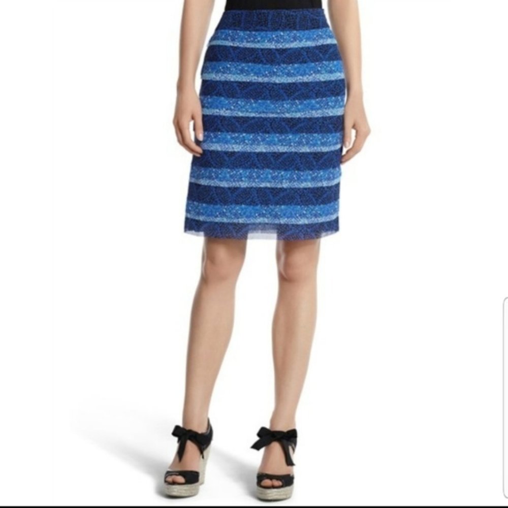 NWT WHBM Layered Pencil Skirt Blue Small